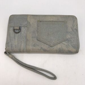 VTG. Yik Gung Blue Jean Y2K Denim Zip Around Wristlet Wallet Travel Organizer